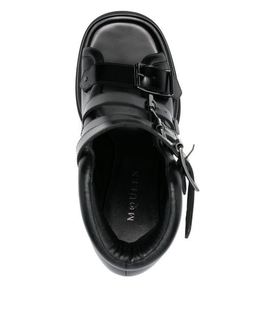 Alexander McQueen Black 130Mm Leather Ankle Boots