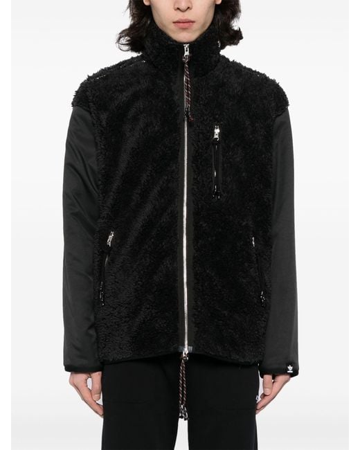 Adidas Black Faux-fur Panelled Jacket
