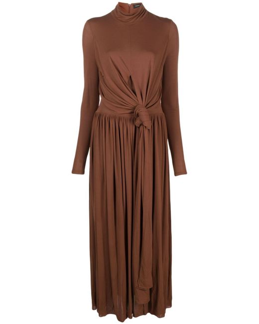 Proenza Schouler Brown Meret Knotted Maxi Dress