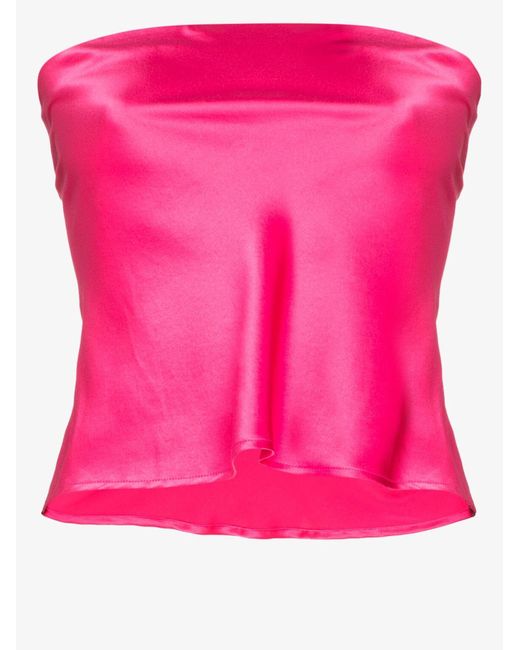 Reformation Pink Spritz Strapless Silk Top - Women's - Silk