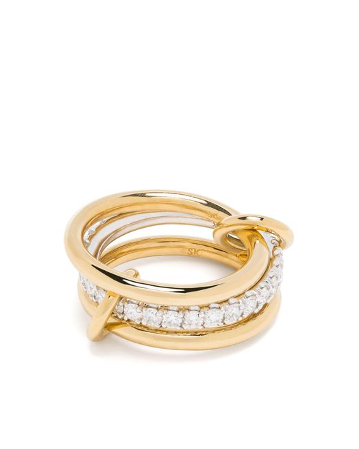 Spinelli Kilcollin Metallic 18k Yellow Eros Diamond Linked Ring - Women's - 18kt Yellow /white Diamond/18kt White