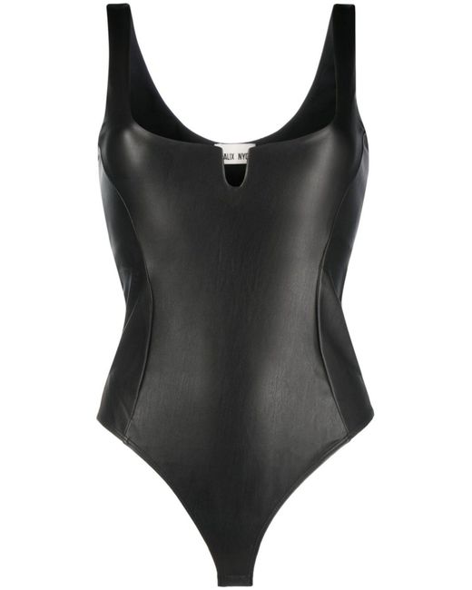 Alix Black Neve Faux-leather Bodysuit - Women's - Polyethylene Terephthalate (pet)/polyurethane