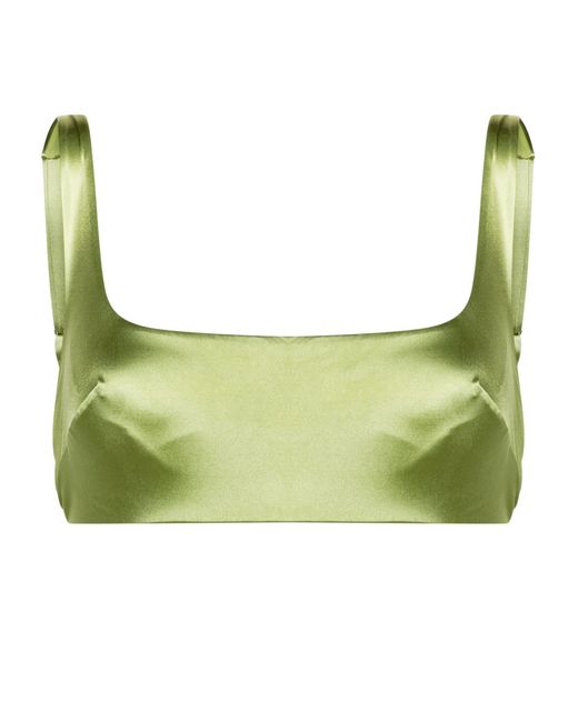 Form and Fold Green The Crop Bikini Top