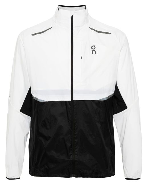 On Shoes Black White Weather Lightweight Running Jacket - Men's - Recycled Polyamide/spandex/elastane/recycled Polyester for men