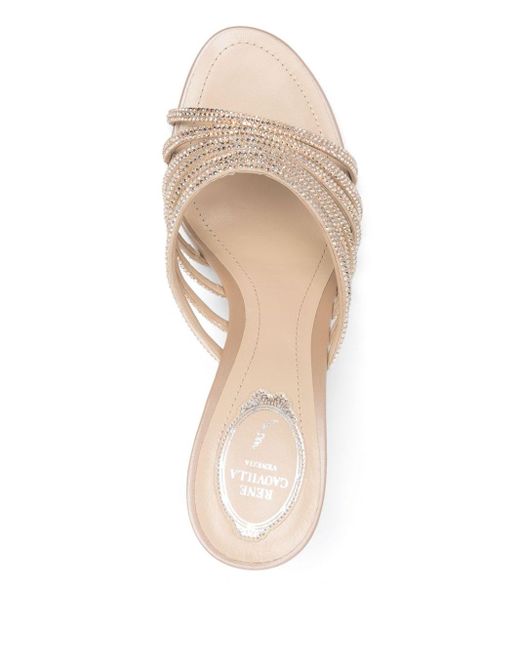 Rene Caovilla Pink 80Mm Crystal-Embellished Sandals