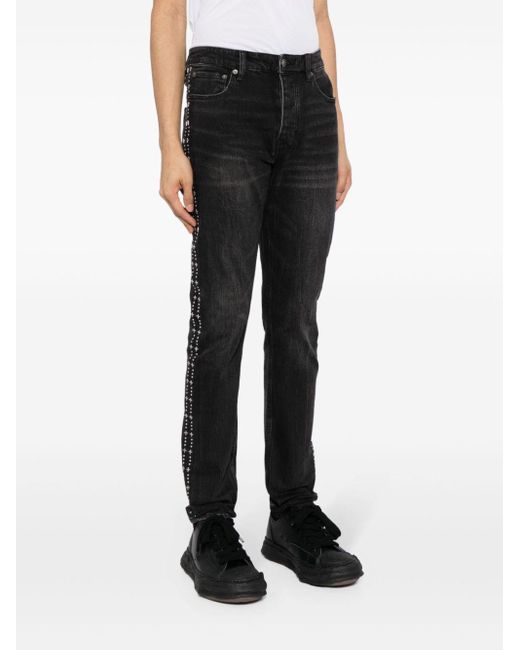 Ksubi Black Chitch Metalik Stripe Jeans for men