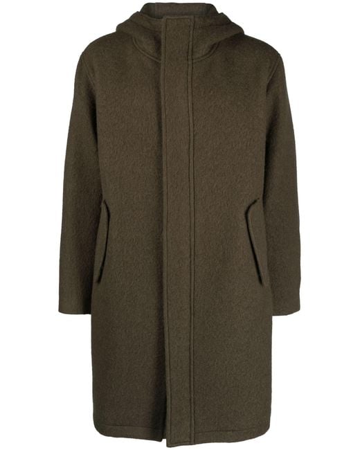 Auralee Green Hooded Wool Coat - Men's - Alpaca/cupro/wool for men