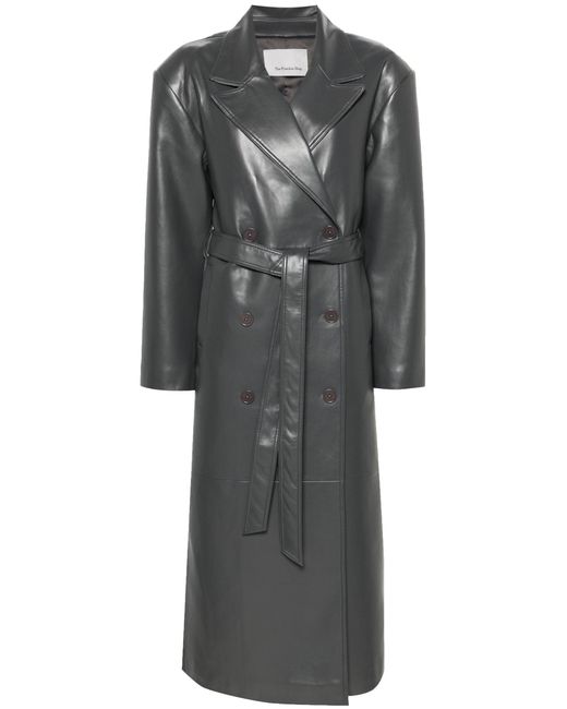 Frankie Shop Gray Tina Faux-leather Trench Coat - Women's - Polyurethane/polyester
