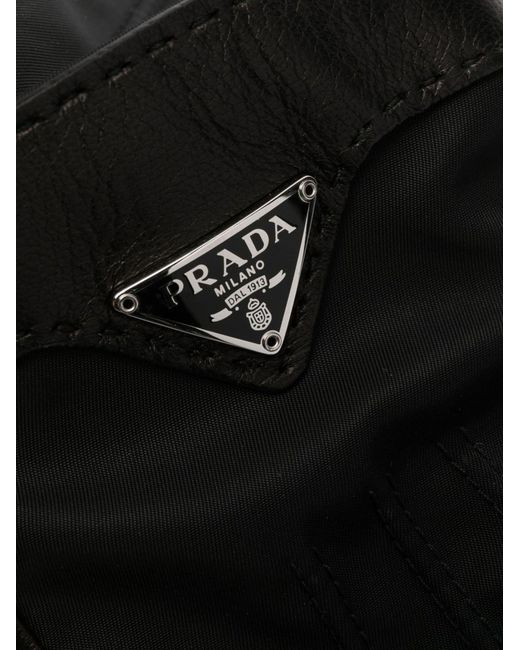 Prada Black Triangle Logo Gloves