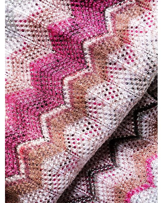 Missoni Pink Zigzag-woven Crochet Minidress