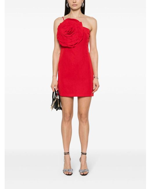 Blumarine Red Rose-appliqué Mini Dress