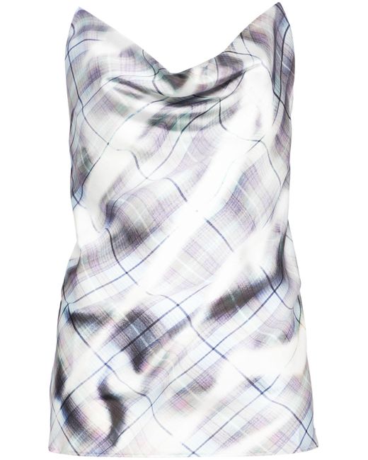 Y. Project White Invisible Strap Printed Slip Top