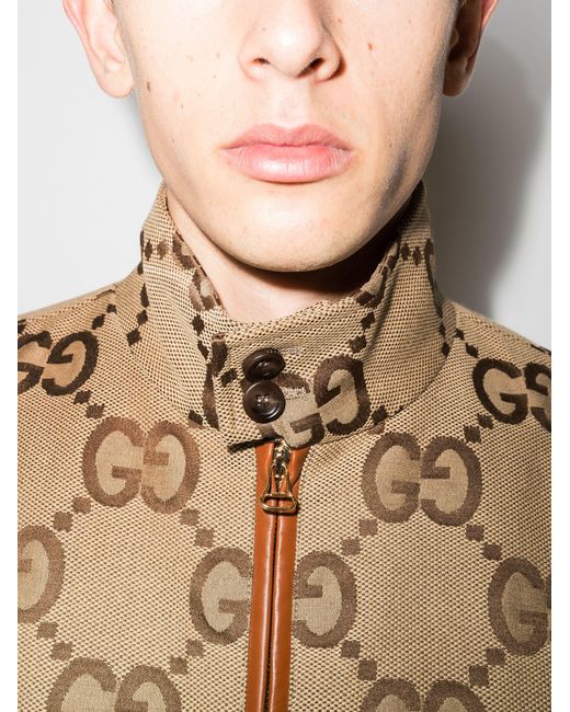 Gucci Multicolor Brown gg Supreme Bomber Jacket for men