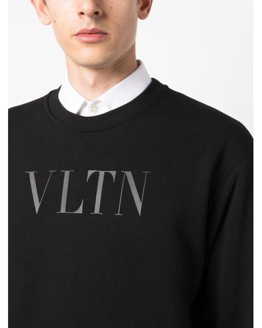 Valentino Garavani Black Vltn Logo-print Sweatshirt for men
