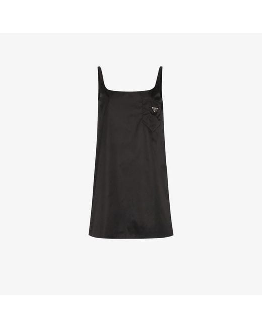 Prada Black A-line Logo Mini Dress