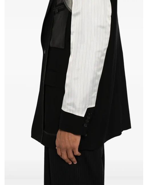 Feng Chen Wang Black Patchwork Blazer for men