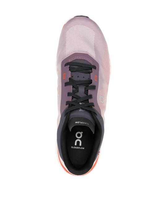 On Shoes Pink Purple Cloudflow 4 Running Sneakers - Women's - Rubber/fabric