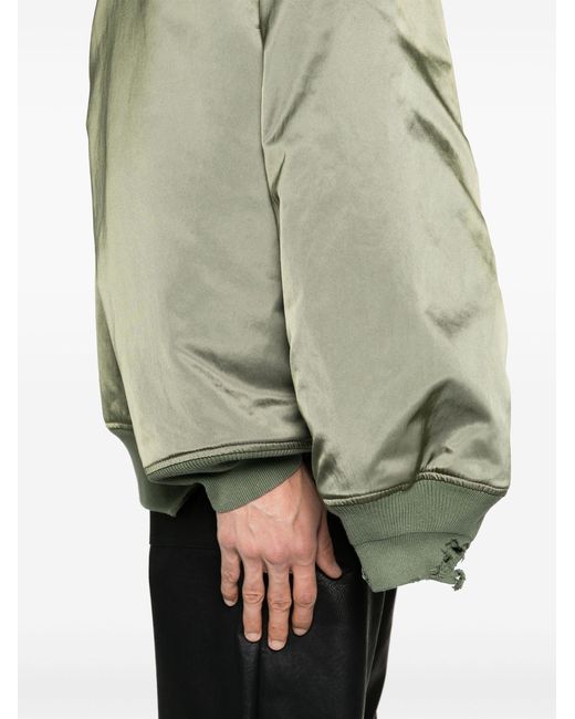 Balenciaga Green Double-sleeves Bomber Jacket - Unisex - Cotton/polyamide/silk/polylactic Acid (pla)cotton