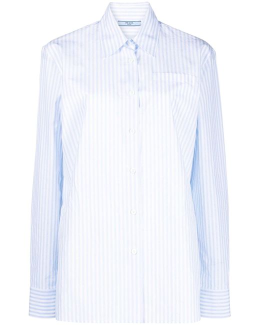 Prada White Striped Cotton-poplin Shirt