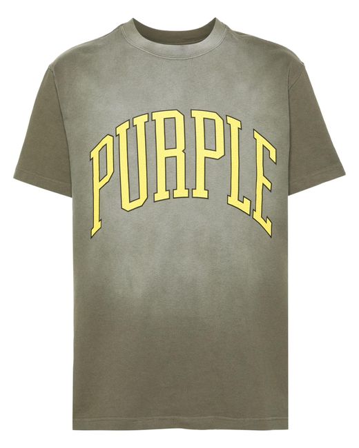 Purple Brand Gray Logo-print Cotton T-shirt - Men's - Cotton for men