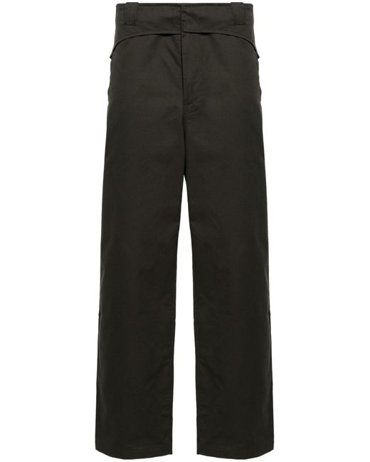 GR10K Black Straight-leg Cotton Trousers - Men's - Cotton for men