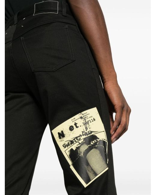 Maison Margiela Black Invitation-print Skinny Jeans - Men's - Cotton/spandex/elastane for men