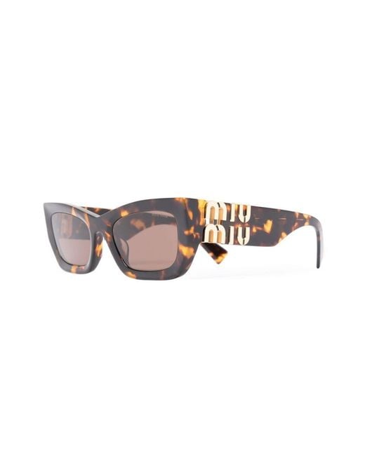 Miu Miu Brown Cat-eye Frame Sunglasses