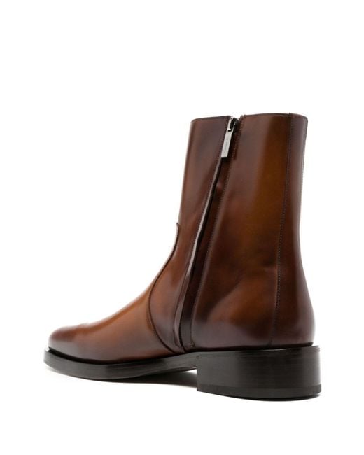 Ferragamo Brown Gerald Leather Boots for men