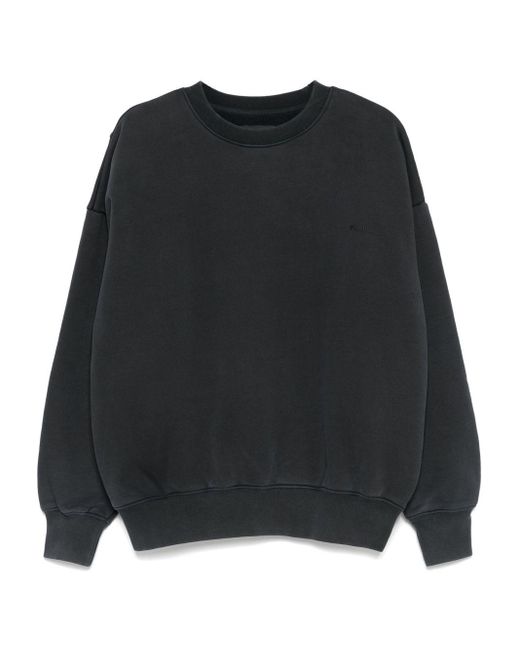 Purple Brand Black Crew-Neck Fleece Sweatshirt