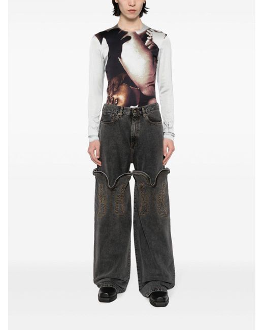 Y. Project Black Evergreen Maxi Cowboy Cuff Jeans - Men's - Organic Cotton for men