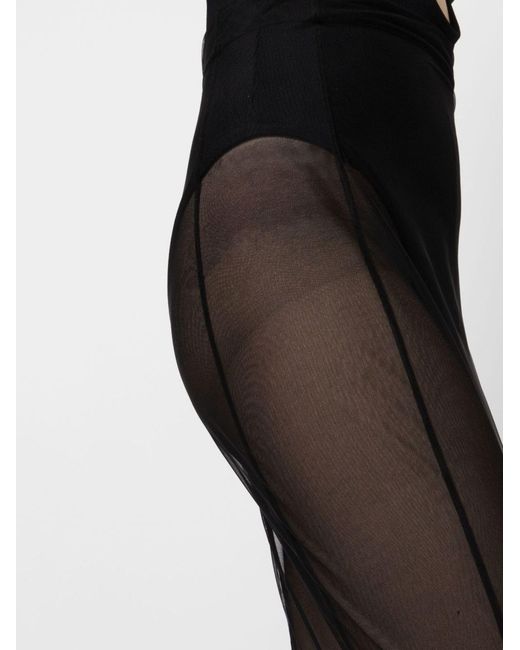 Saint Laurent Gray Flared Sheer Tulle Skirt - Women's - Polyamide/elastane