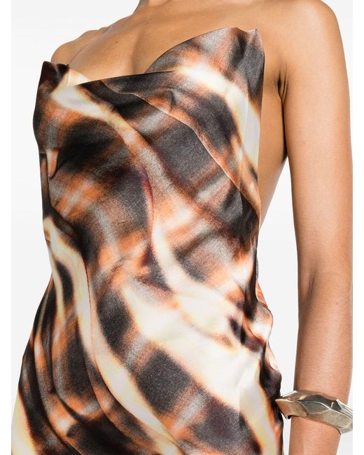 Y. Project Orange Brown Tie-dye Gown - Women's - Polyester