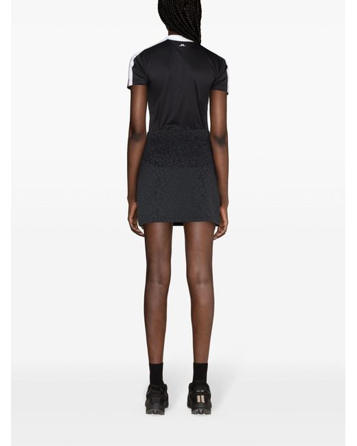 J.Lindeberg Black Denise Leopard-pattern Skirt