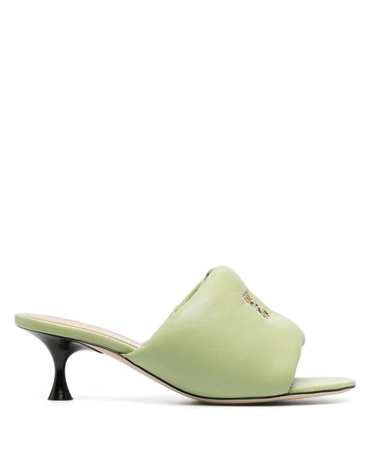 Loewe Green Anagram 50 Padded Leather Mules - Women's - Calf Leather