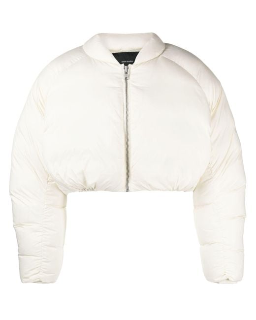 Entire studios Natural White Pillow Cropped Down Jacket - Unisex - Nylon/polyester/duck Down