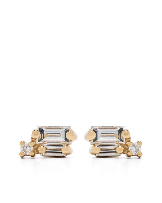 Suzanne Kalan White 18k Yellow Bold Burst Diamond Earrings - Women's - 18kt Yellow /diamond