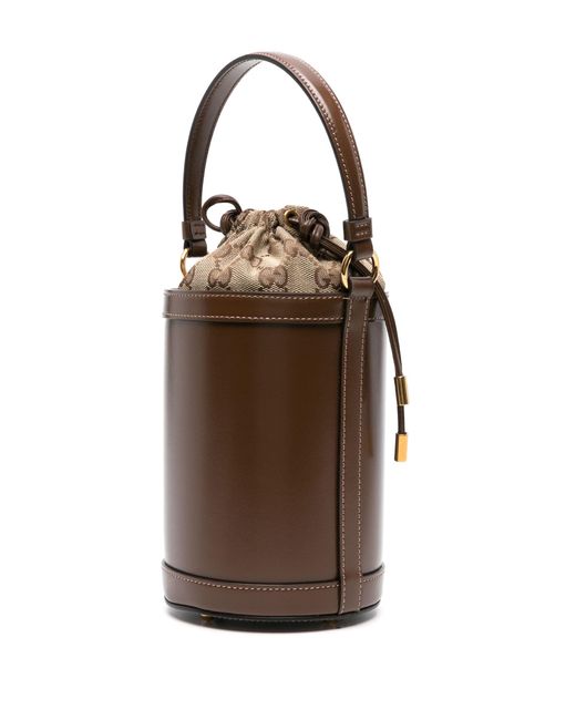 Gucci Brown Mini Ophidia Bucket Bag