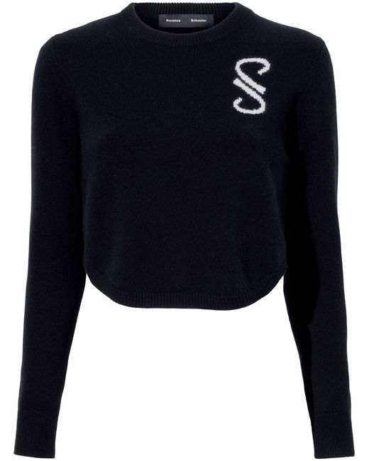 Proenza Schouler Stella Monogram Cashmere Sweater in Black Lyst UK