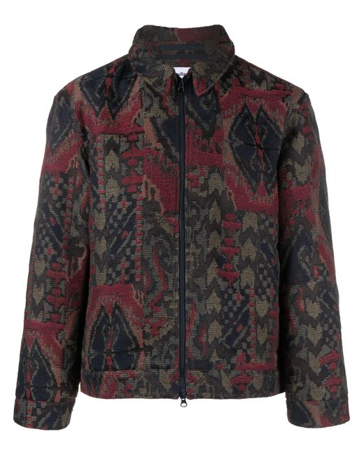 Soulland Black Patterned-jacquard Jacket - Men's - Polyester/cotton/recycled Polyester/other Fibers for men