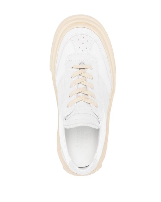 MM6 by Maison Martin Margiela Natural Lace-up Platform Sneakers - Women's - Rubber/fabric/suede/calf Leather
