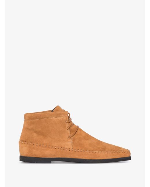 Totême  Brown Suede Moccasin Boots