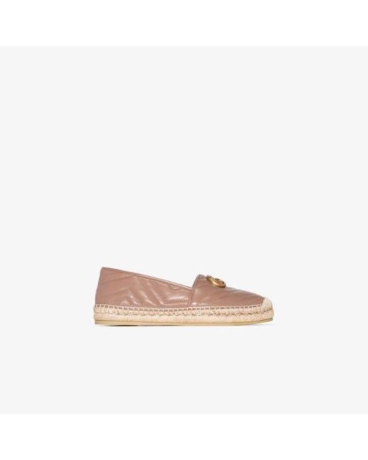 Gucci Natural Pilar Gg Quilted-leather Espadrilles