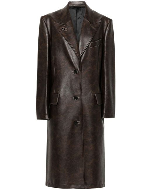 Acne Black Faux-leather Coat