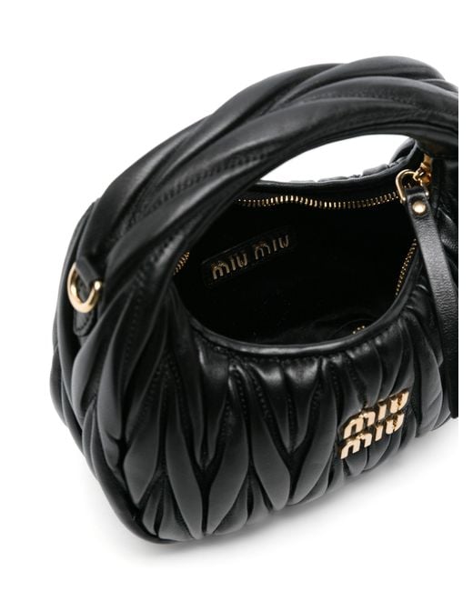 Miu Miu Black Matelassé Leather Mini Bag