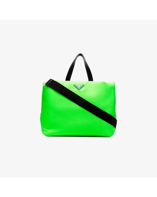Prada Neon Green Padded Tote Bag