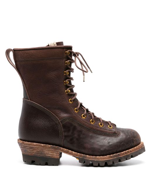 Visvim Brown Cossak Folk Leather Boots for men
