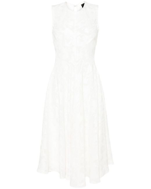 Puppets and Puppets Neutral Chris Floral-jacquard Dress in White | Lyst