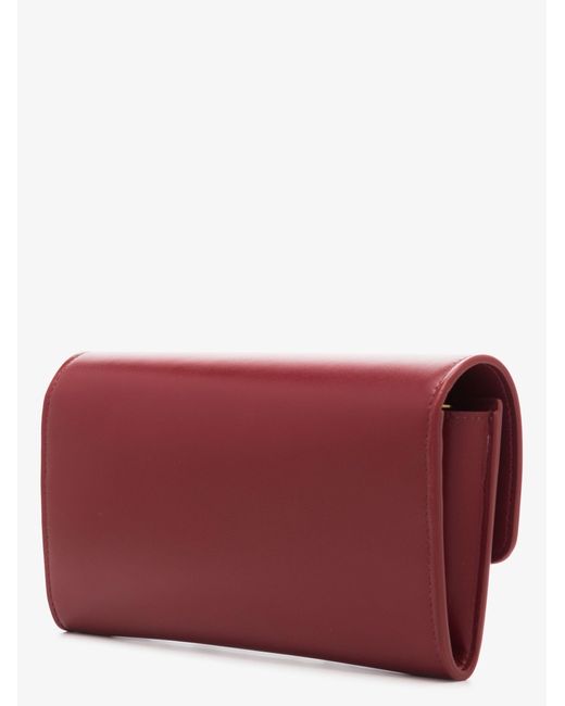 Saint Laurent Red Le Maillon Leather Wallet On Chain - Women's - Leather
