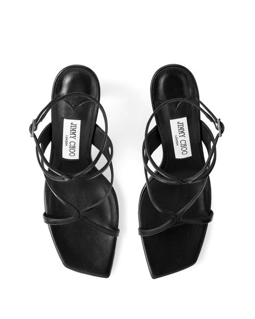 Jimmy Choo Black Azie 85 Leather Sandals