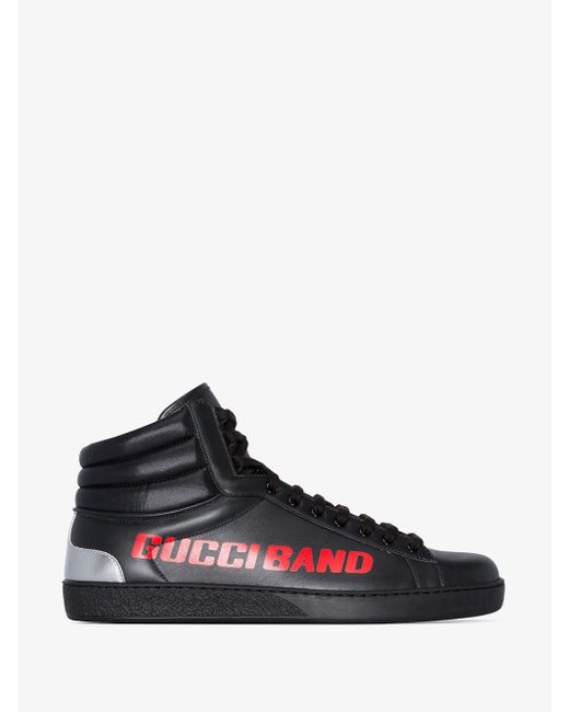 Gucci Black Ace Band High-top Sneaker for men